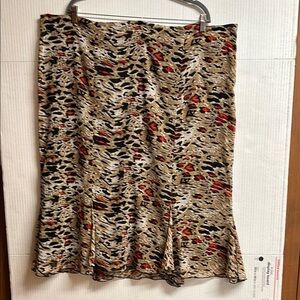 Lane Bryant Ladies Animal Print Skirt With Glitter Fully Lined Size 24